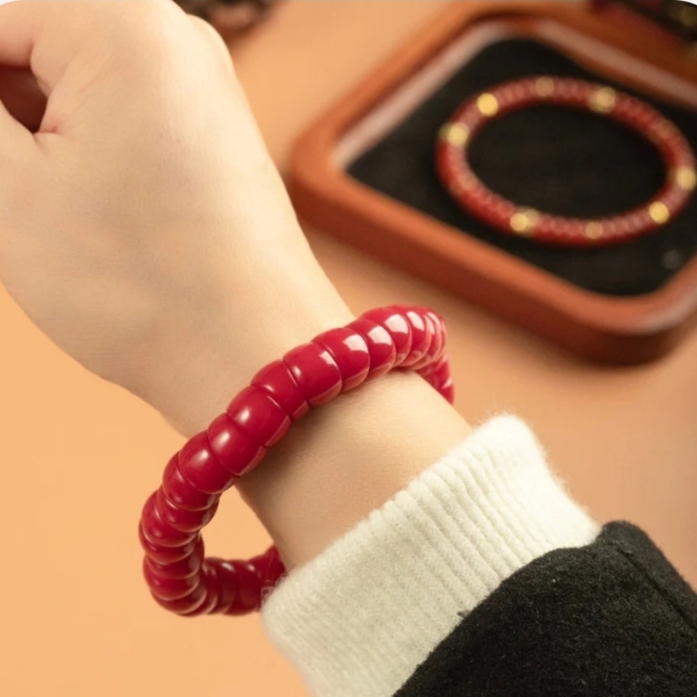 Mudi Aries RuaRua Red Beaded Stretch Bracelet - Women Jewelry - Picture 2 of 8